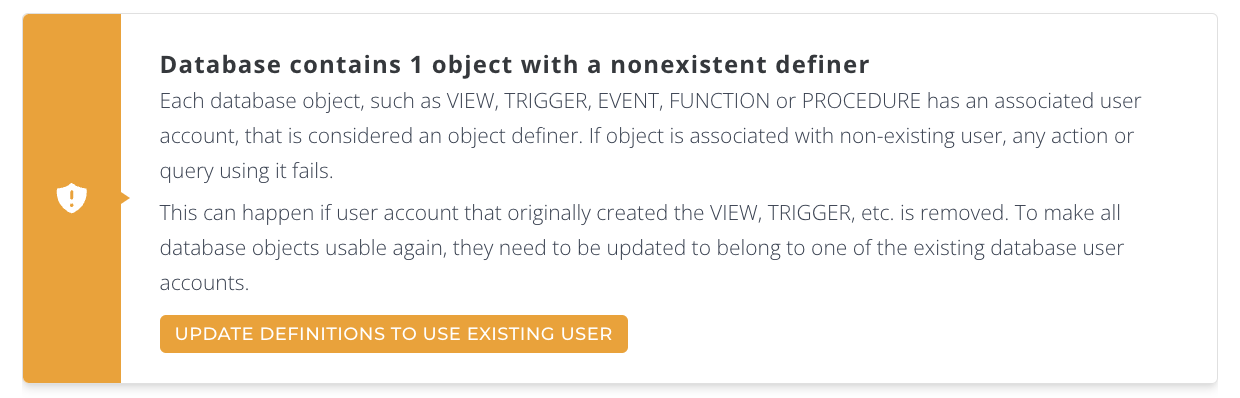 Single database overview