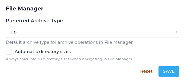 File Manager skin options