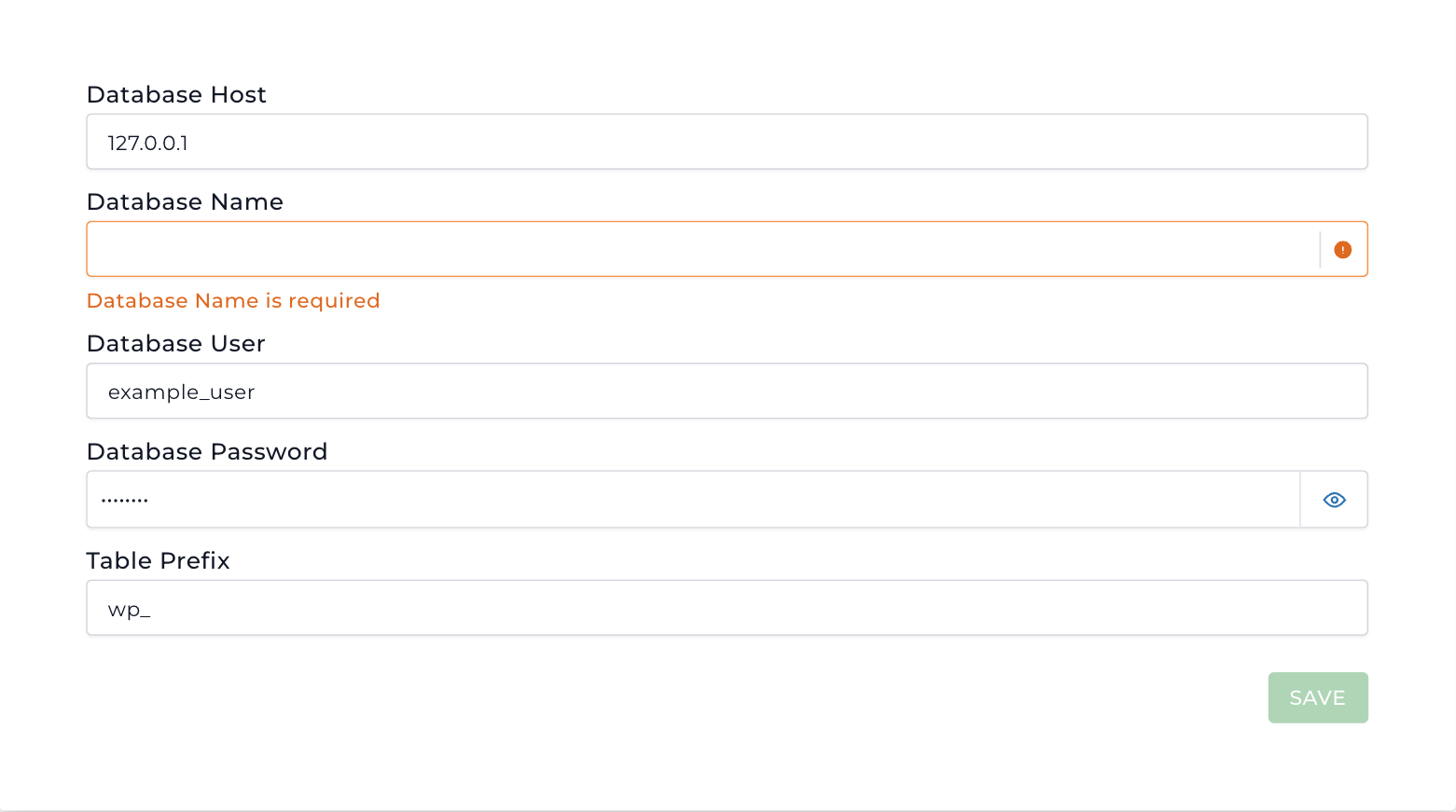 Manage Database Configurations