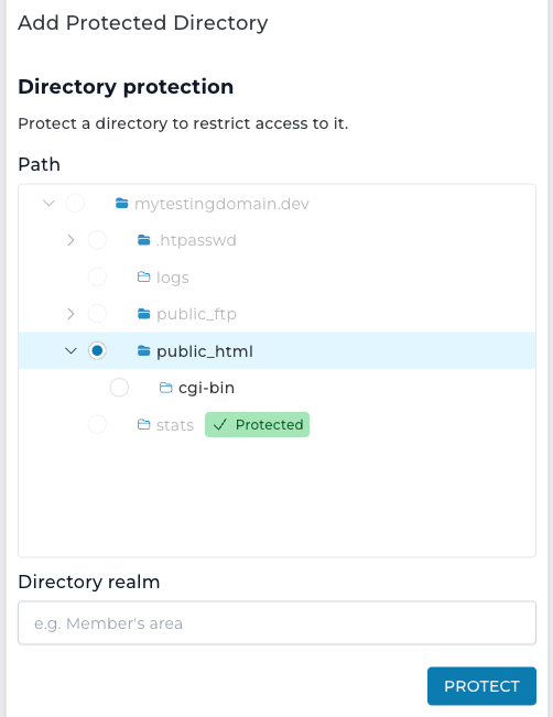 Old add protected directory