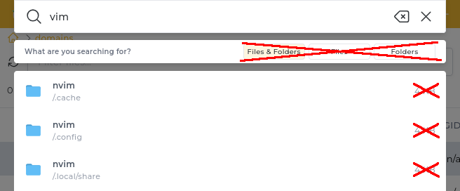 FileManager search changes