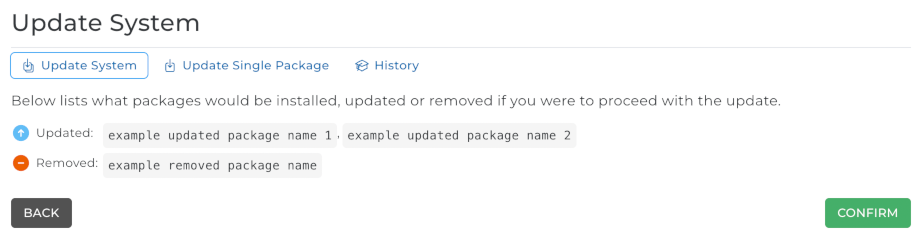 System Packages simulation step
