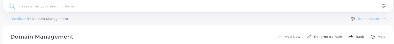 Page title and actions