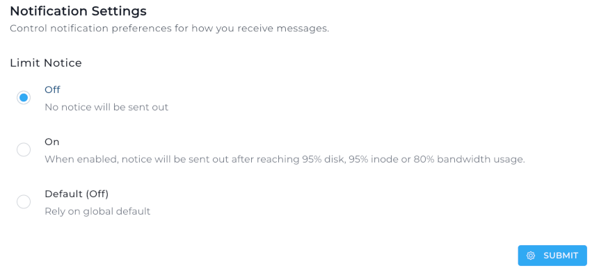 notification settings configuration